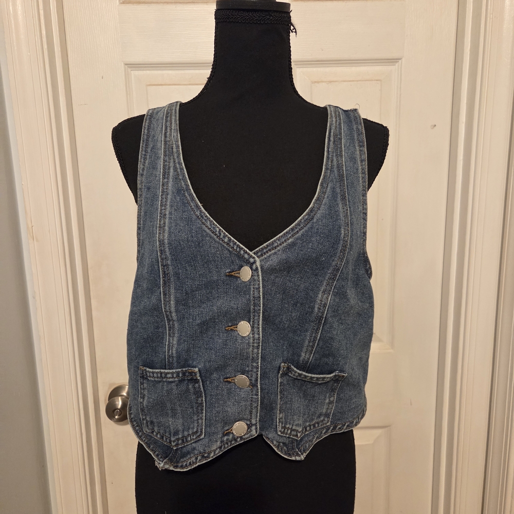 SHEIN Blue Denim Vest